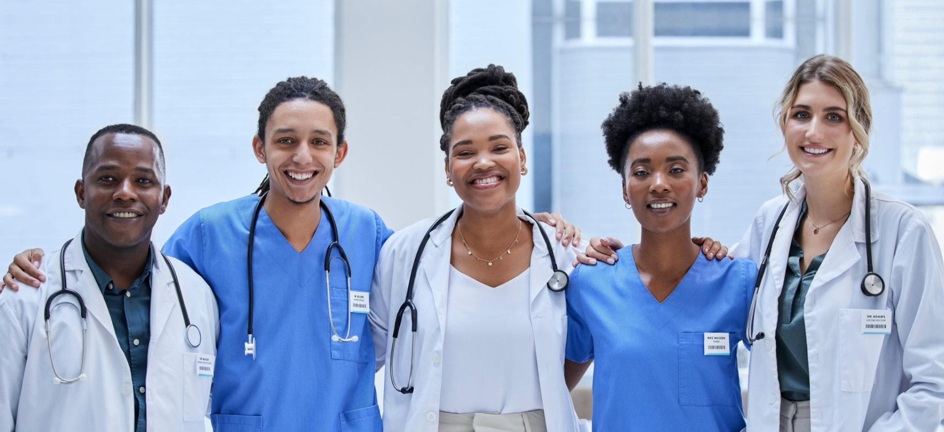 group of medical staff smiling